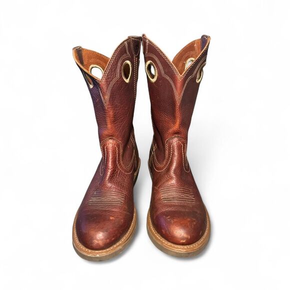 Ariat Men’s Western Work Boots Size 10EE Brown Leather Round Toe Pull-On - Picture 1 of 6